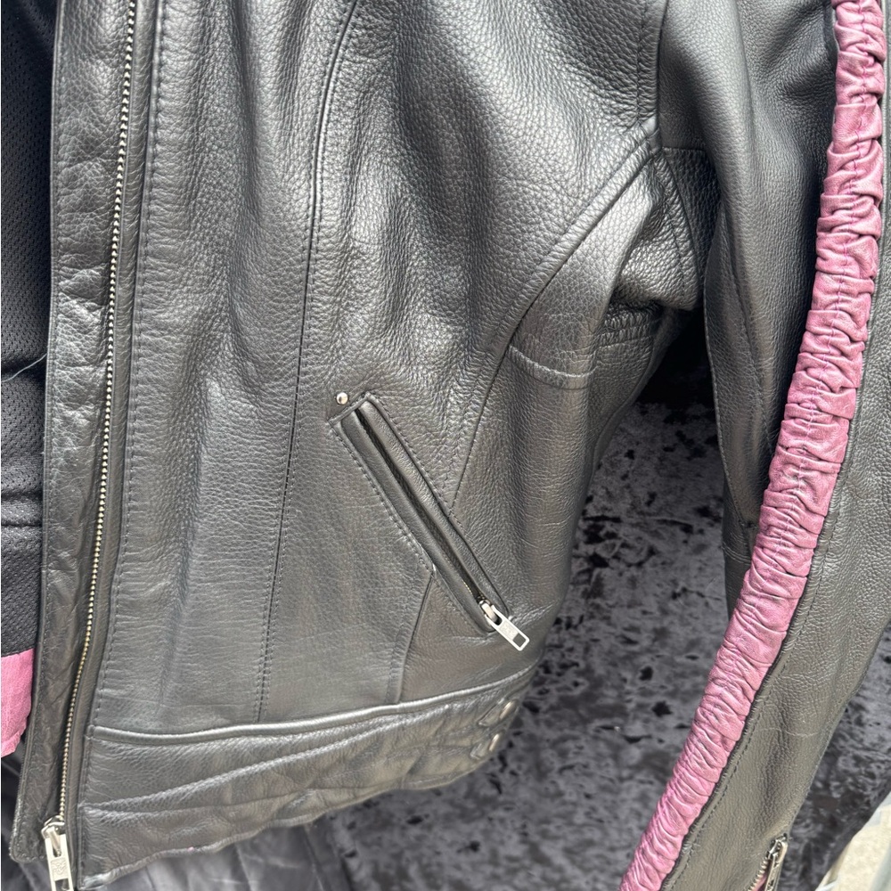 Milwaukee Leather Jacket with Pink Accents - Picture 9 of 13